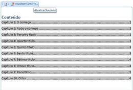 Eu vou inserir sumario
