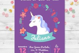 Eu vou criar seu convite de aniversario e mais 2 personalizados