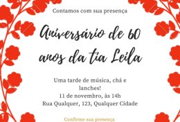 Eu vou fazer seu convite de aniversário