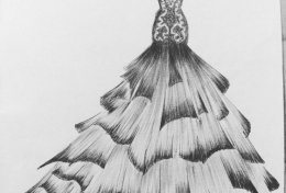 Eu vou desenhar seu vestido de casamento ou formatura autentico