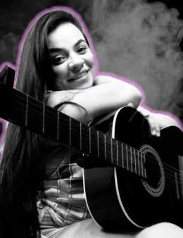 Eu vou cantar a sua música e gravar áudios.