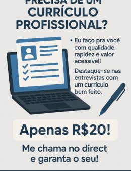 Eu vou fazer seu currículo profissional