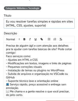 Eu vou te ajudar com tarefas simples de sites