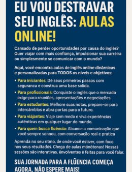 Eu vou destravar seu Inglês: Aulas Online!
