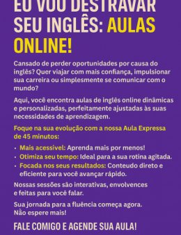 Eu vou destravar o seu inglês: : Aulas Online