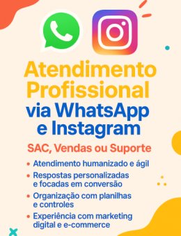 Eu vou Atender via WhatsApp ou Instagram