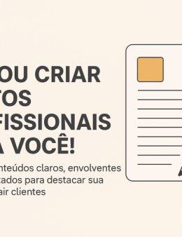 Eu vou Criar Textos Profissionais Para você!