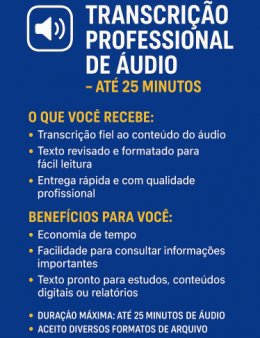 Eu vou transcrever seu audio de ate 25 minuto