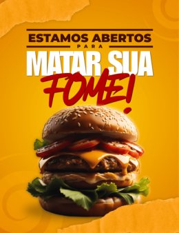 Eu vou criar 7 artes para hamburgueria