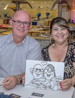 Eu vou fazer sua caricatura ao vivo no evento