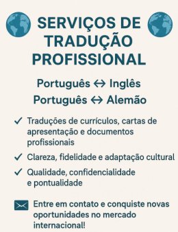 Eu vou Traduzir seu texto para Inglês ou Alem