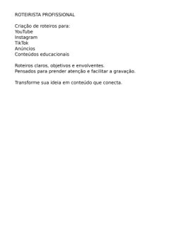 Eu vou produzir roteiros