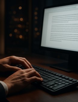 Eu vou digitar, transcrever e redigir