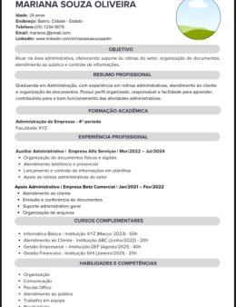 Eu vou criar o seu currículo personalizado