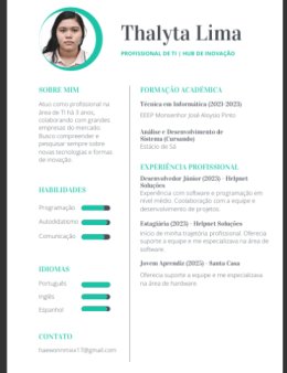 Eu vou criar seu modelo de currículo