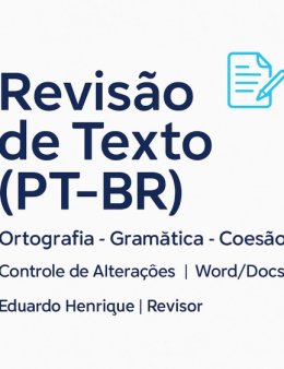 Correção ortográfica, gramática, pontuação e concordância...
