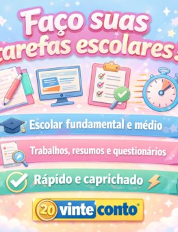 Eu vou fazer atividades escolares e trabalhos