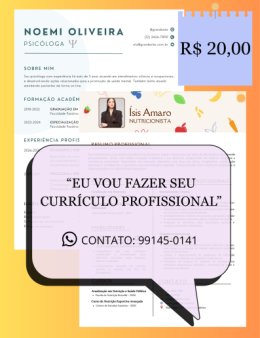 Eu vou fazer seu currículo profissional