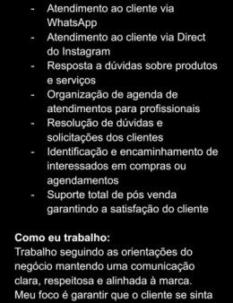 Eu vou prestar Atendimento ao Cliente