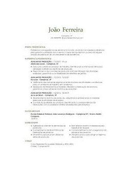 Eu vou criar um Currículo Profissional.