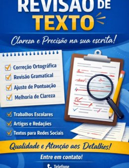 Eu vou revisar seu texto