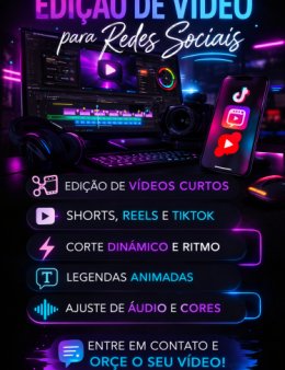 Eu vou editar seus vídeos para redes sociais