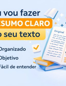 Eu vou fazer resumo claro do seu texto
