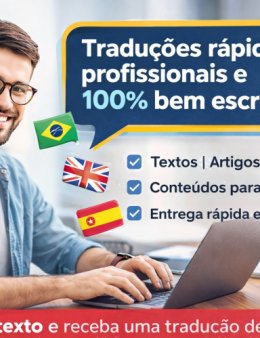 Faço traduções rápidas, profissionais