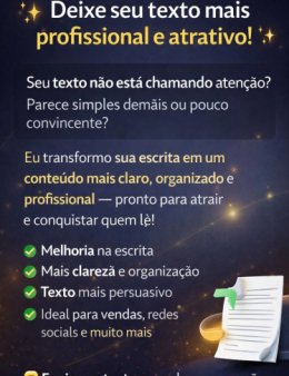 Eu vou deixar o seu texto profissional