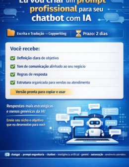 Eu vou criar prompt profissional para chatbot
