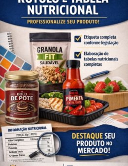 Eu vou criar Rótulo e Tabela Nutricional