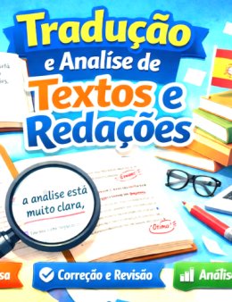 Eu vou traduzir e analisar redações e textos