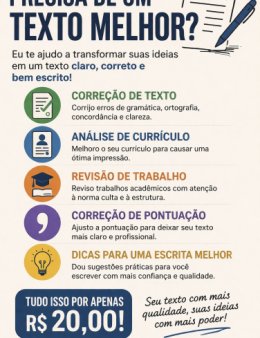 Eu vou corrigir qualquer tipo de texto