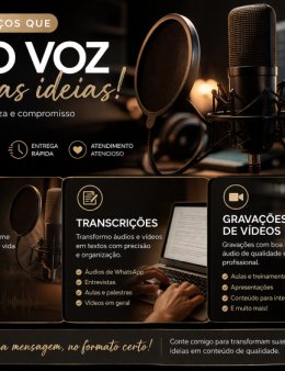 Transcrição de áudios/ vídeos