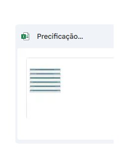 Eu vou fazer uma planilha de precificação