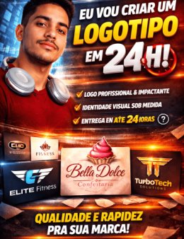 Eu vou criar uma logotipo profissional em 24h
