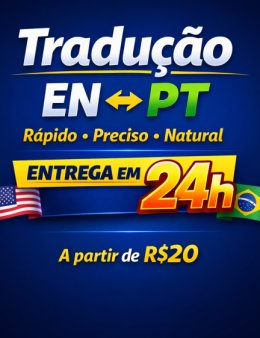 Eu vou traduzir seu texto EN/PT em até 24h com precisão!!