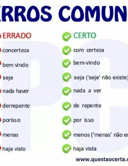 Eu vou corrigir erros de, ortografia.