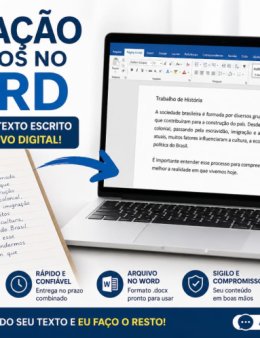 Eu vou digitar seu texto do caderno no Word