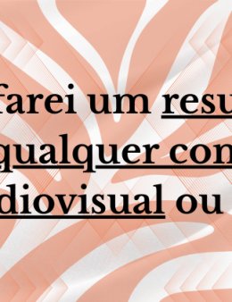 Eu vou fazer um resumo sobre qualquer coisa