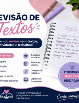 Eu vou revisar seus textos e atividades