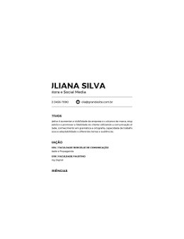 Eu vou fazer um curriculo objetivo para você
