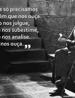 Eu vou te ouvir sem julgamentos