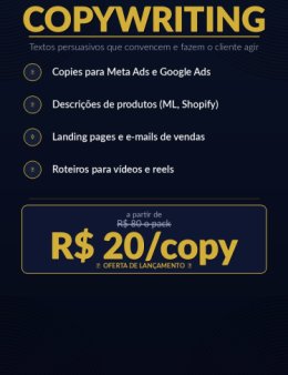 escrever textos persuasivos que vendem: copies para anúncios, produtos e vídeos