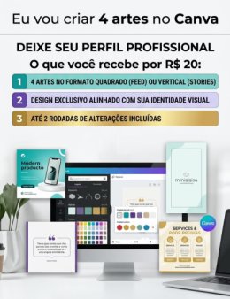 Eu vou criar 4 artes no Canva