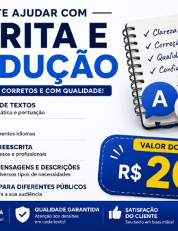 Eu vou te ajudar com a escrita e tradução