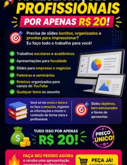 Eu vou criar slides,logos etc