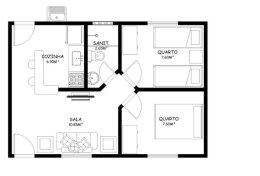 Eu vou fazer seu projeto em planta baixa com corte AA