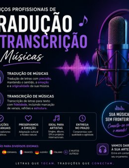Eu vou transcrever suas músicas ou seus áudio