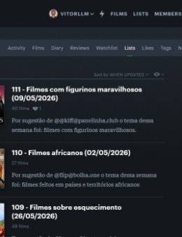 Eu vou curar uma lista do que você quiser